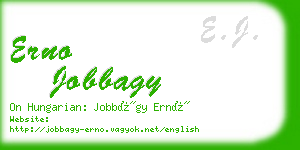 erno jobbagy business card